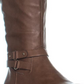 Botas de montaria Kindell de couro sintético femininas Style &amp; Co., tamanho 5 M, bege
