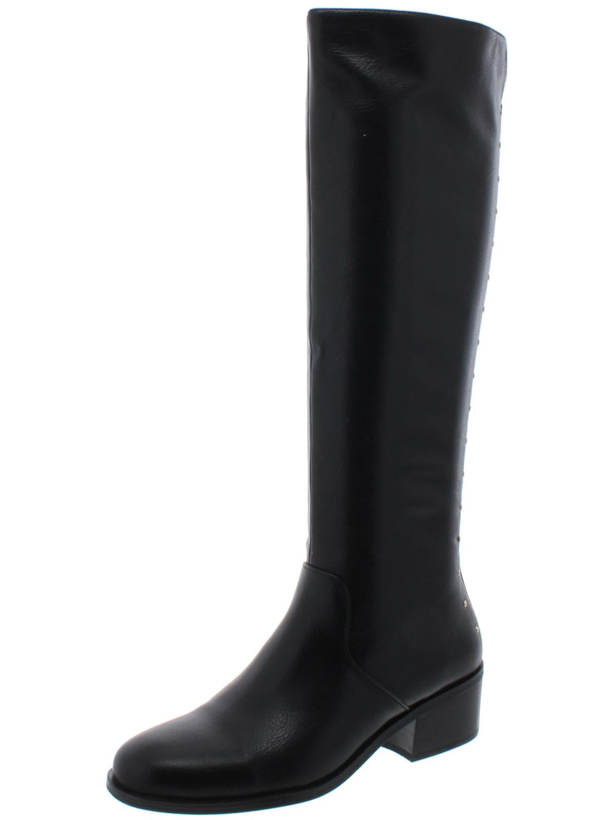 Botas de montaria altas femininas Bar III Vayla de couro sintético, pretas, tamanho 5 M