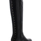 Botas de montaria altas femininas Bar III Vayla de couro sintético, pretas, tamanho 5 M