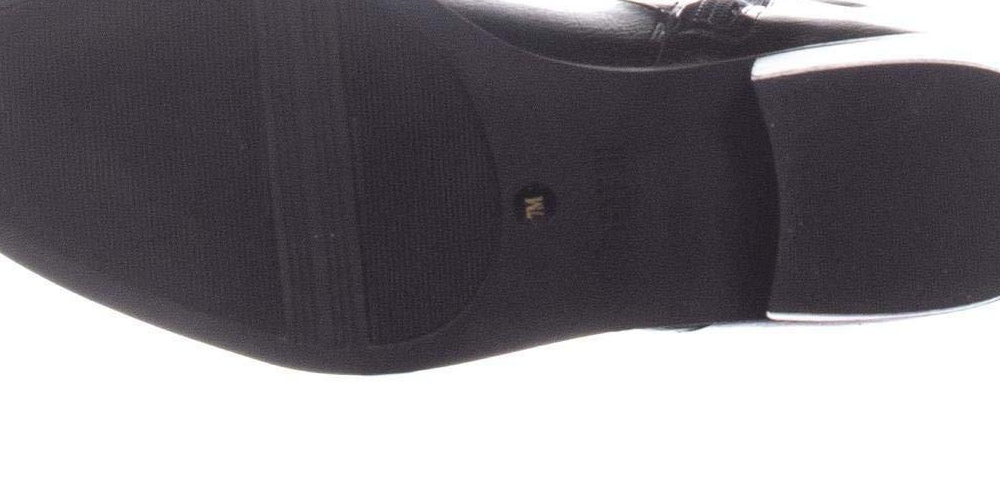 Botas de montaria altas femininas Bar III Vayla de couro sintético, pretas, tamanho 5 M