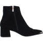 Botas femininas Kenneth Cole New York Roanne de couro, pretas, tamanho 9 M
