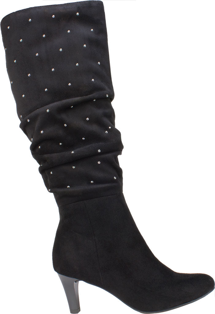 Botas Rialto Canoe Femininas com Acabamento em Tachas e Franzidas - Pretas Tamanho 9 M