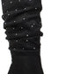 Botas Rialto Canoe Femininas com Acabamento em Tachas e Franzidas - Pretas Tamanho 9 M