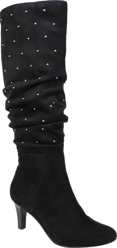 Botas Rialto Canoe Femininas com Acabamento em Tachas e Franzidas - Pretas Tamanho 9 M
