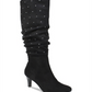 Botas Rialto Canoe Femininas com Acabamento em Tachas e Franzidas - Pretas Tamanho 9 M