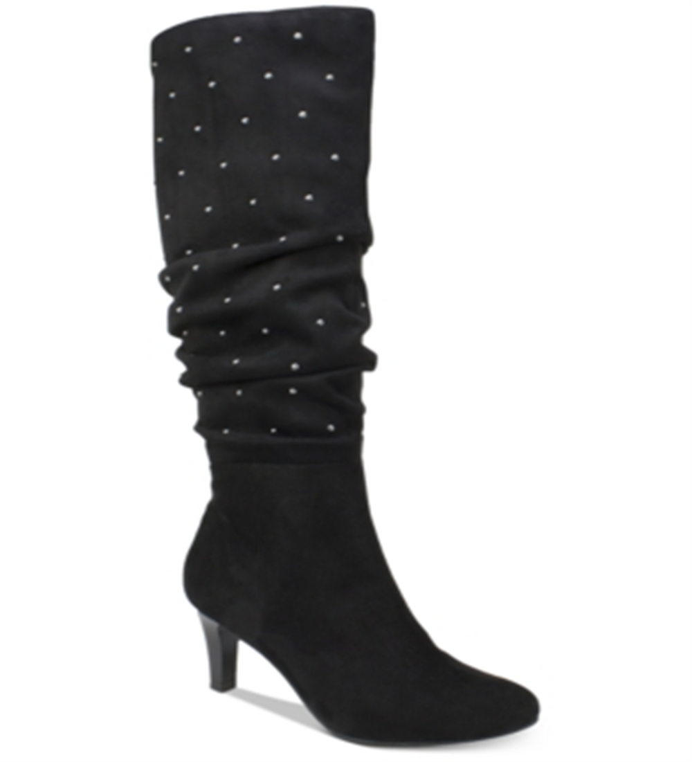 Botas Rialto Canoe Femininas com Acabamento em Tachas e Franzidas - Pretas Tamanho 9 M