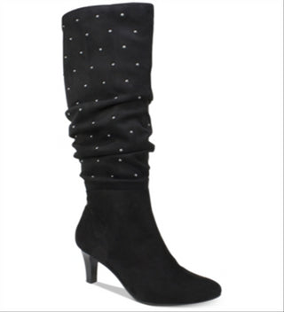 Botas Rialto Canoe Femininas com Acabamento em Tachas e Franzidas - Pretas Tamanho 9 M