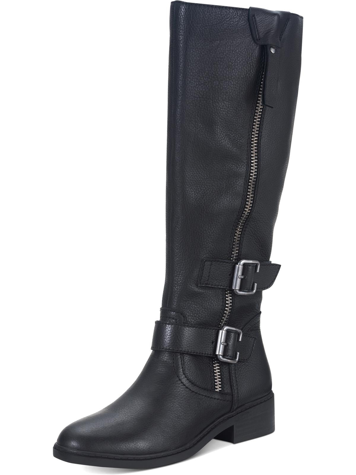 Botas de montaria altas American Rag Collins com zíper duplo para mulheres, pretas, tamanho 8 M