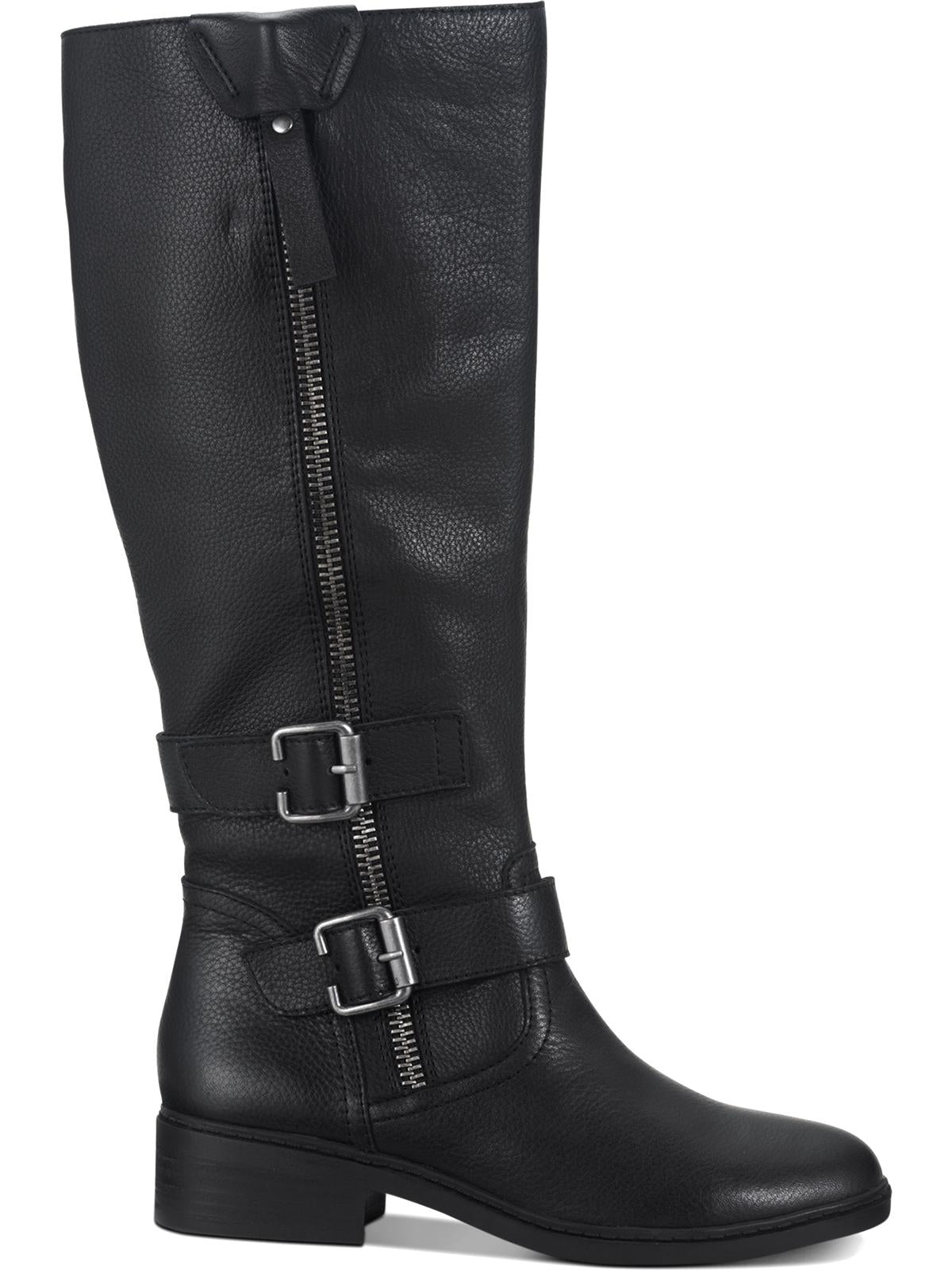 Botas de montaria altas American Rag Collins com zíper duplo para mulheres, pretas, tamanho 8 M