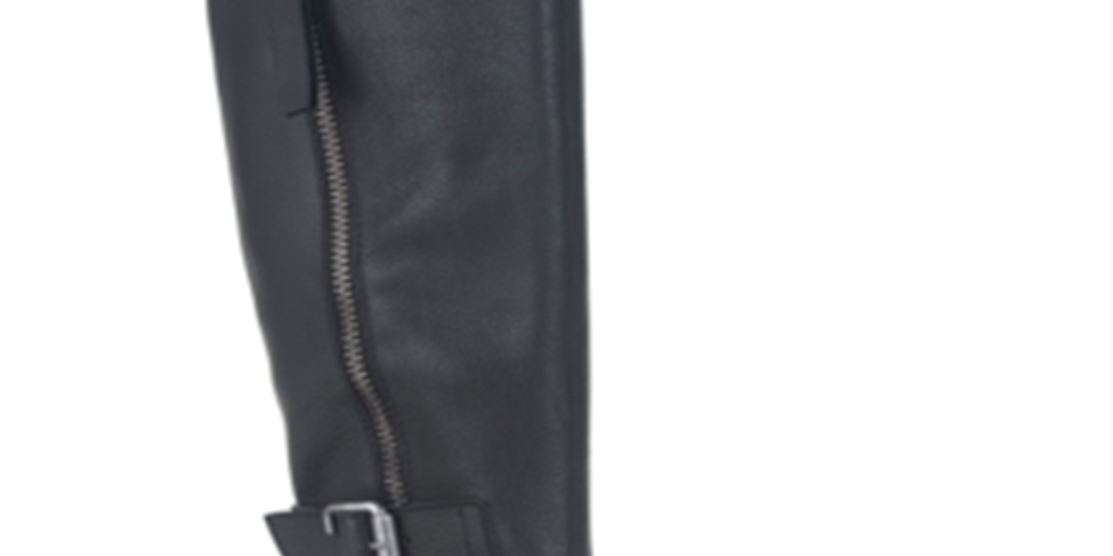 Botas de montaria altas American Rag Collins com zíper duplo para mulheres, pretas, tamanho 8 M