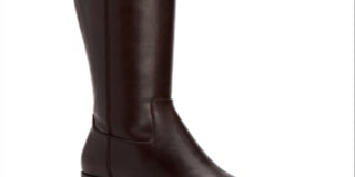 Botas de montaria femininas Alfani Bexleyy de couro até o joelho, marrom, 5,5 médio
