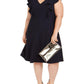 Vestido longo com babados Jessica Howard feminino, tamanho 16W, preto