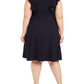 Vestido longo com babados Jessica Howard feminino, tamanho 16W, preto