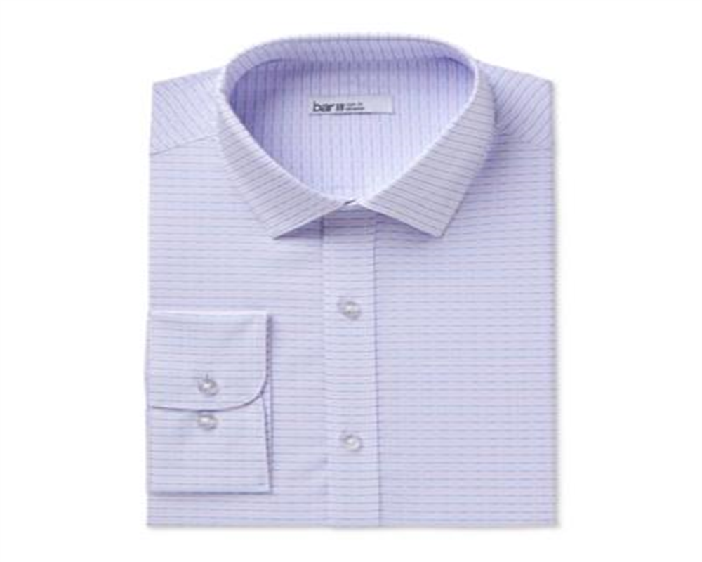 Camisa social masculina Bar III Easy Care com gola geométrica e ajuste clássico, elástica, rosa, tamanho P