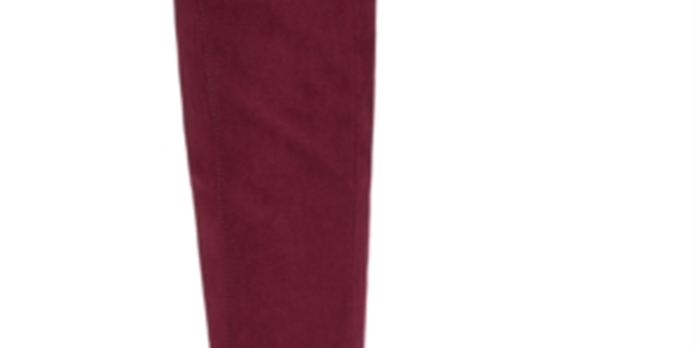 Karen Scott Botas femininas Hollee Fabric Almond Toe até o joelho, tamanho 6,5 M, vermelhas