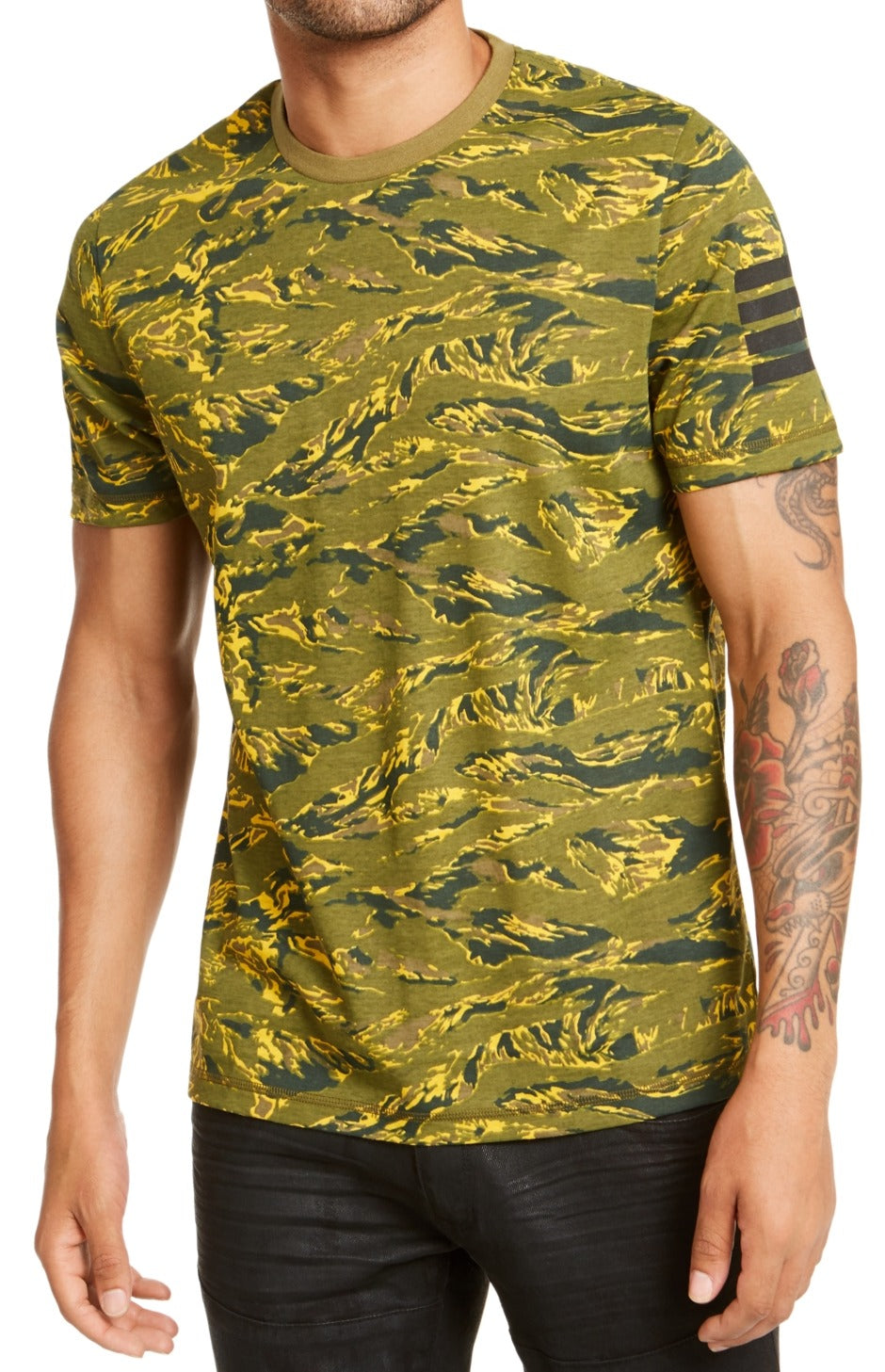 Camiseta camuflada masculina INC International Concepts, verde, tamanho extragrande