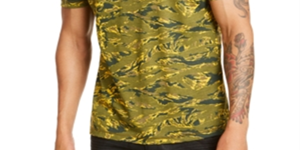 Camiseta camuflada masculina INC International Concepts, verde, tamanho extragrande