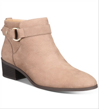Giani Bernini Women's Putneyy Leather Almond Toe Ankle Fashion Boots Beige Size 8.5 M