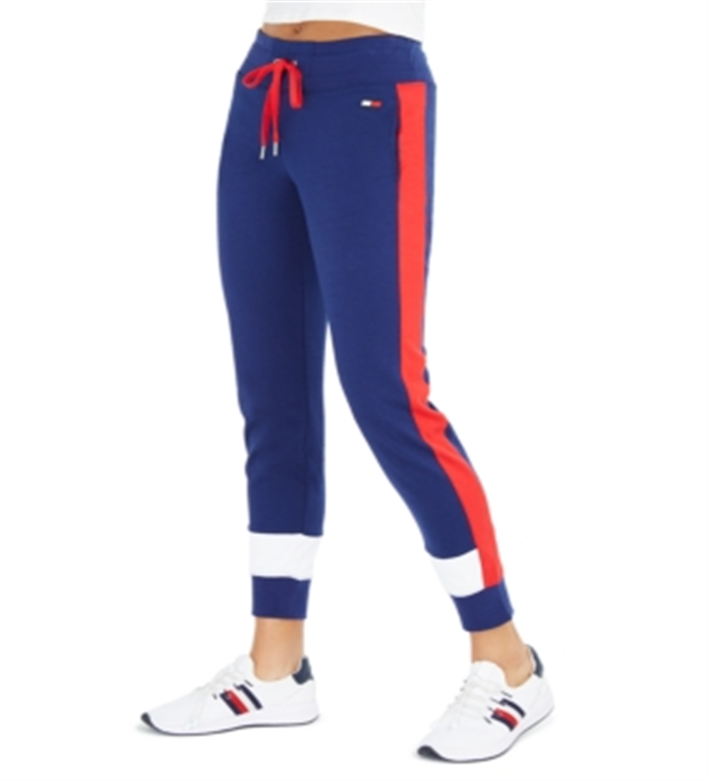 Calça jogger feminina Tommy Hilfiger Colorblocked azul tamanho grande