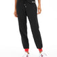 Calça de moletom esportiva feminina Tommy Hilfiger Sport Fleece Varsity, preta, tamanho grande