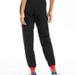 Calça de moletom esportiva feminina Tommy Hilfiger Sport Fleece Varsity, preta, tamanho grande