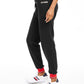 Calça de moletom esportiva feminina Tommy Hilfiger Sport Fleece Varsity, preta, tamanho grande