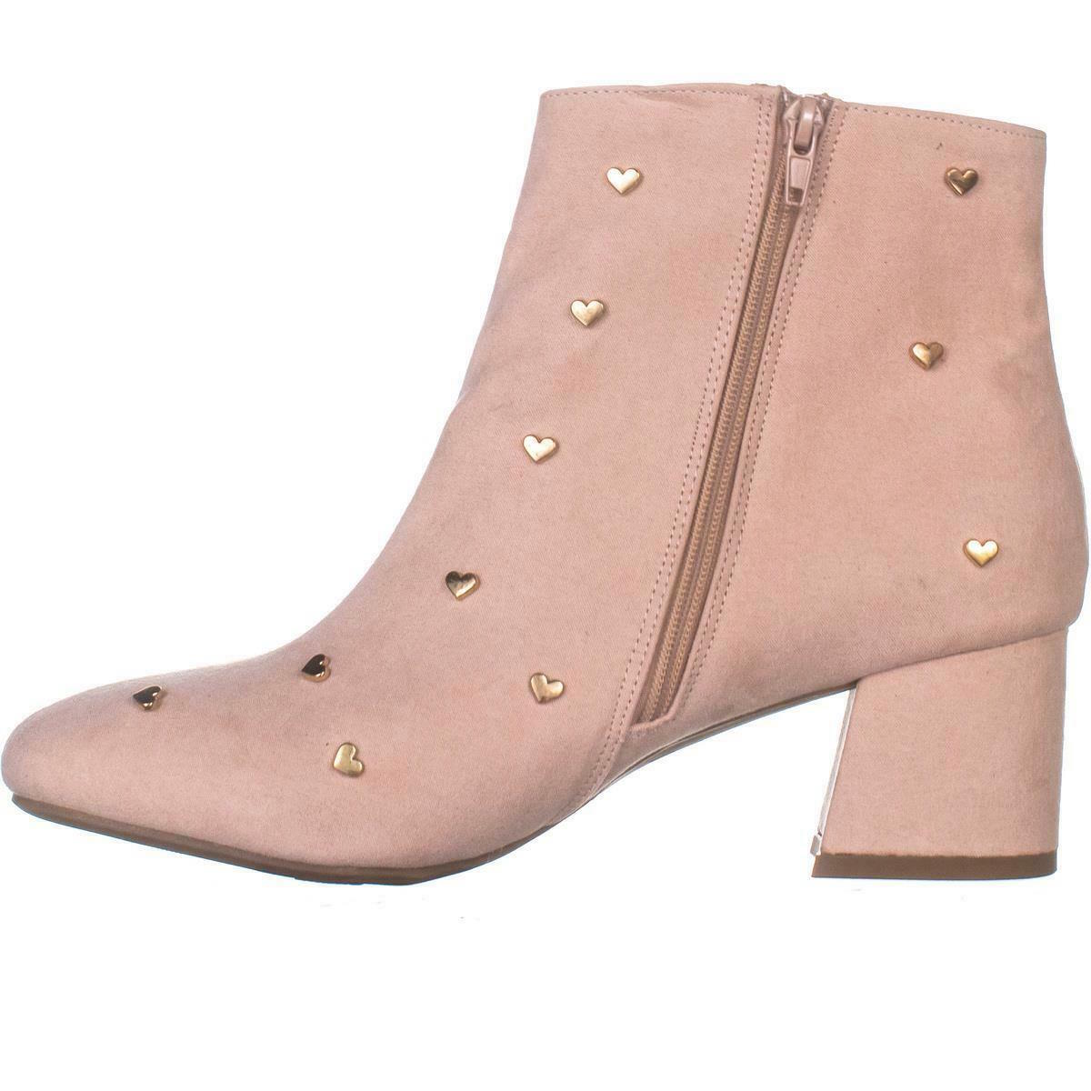 Botas femininas Bar III Jadine Fabric Almond Toe Ankle Fashion Rosa Tamanho 8 M