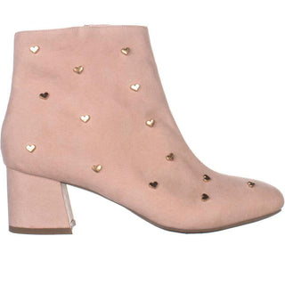 Botas femininas Bar III Jadine Fabric Almond Toe Ankle Fashion Rosa Tamanho 8 M