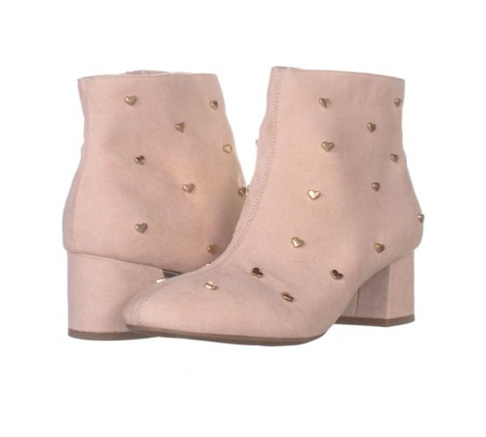 Botas femininas Bar III Jadine Fabric Almond Toe Ankle Fashion Rosa Tamanho 8 M