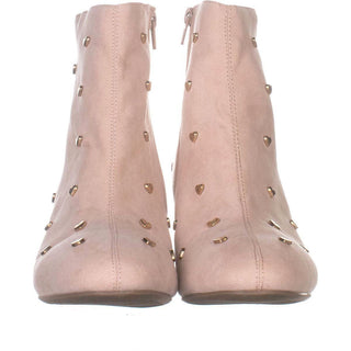 Botas femininas Bar III Jadine Fabric Almond Toe Ankle Fashion Rosa Tamanho 8 M