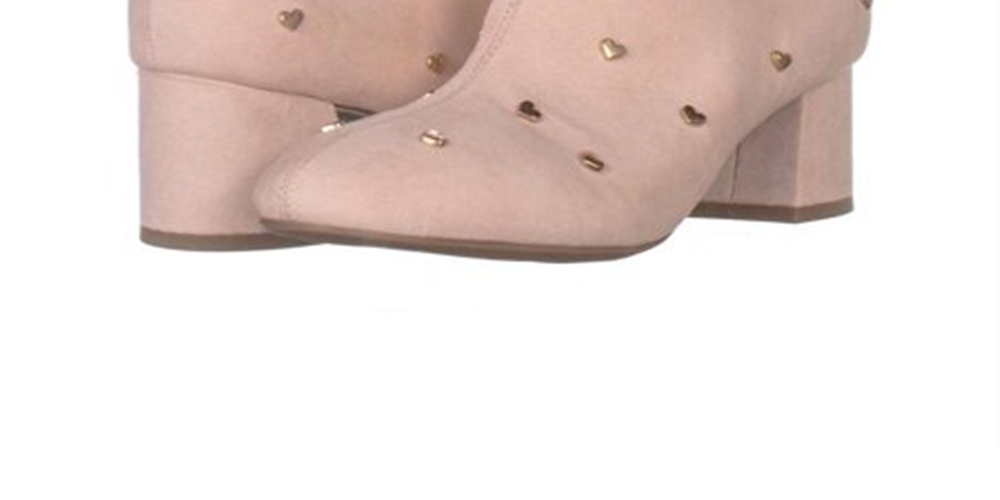 Botas femininas Bar III Jadine Fabric Almond Toe Ankle Fashion Rosa Tamanho 8 M