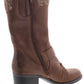 Botas femininas Bare Traps Wylla de couro com bico fechado e cano médio, marrom, tamanho 9,5