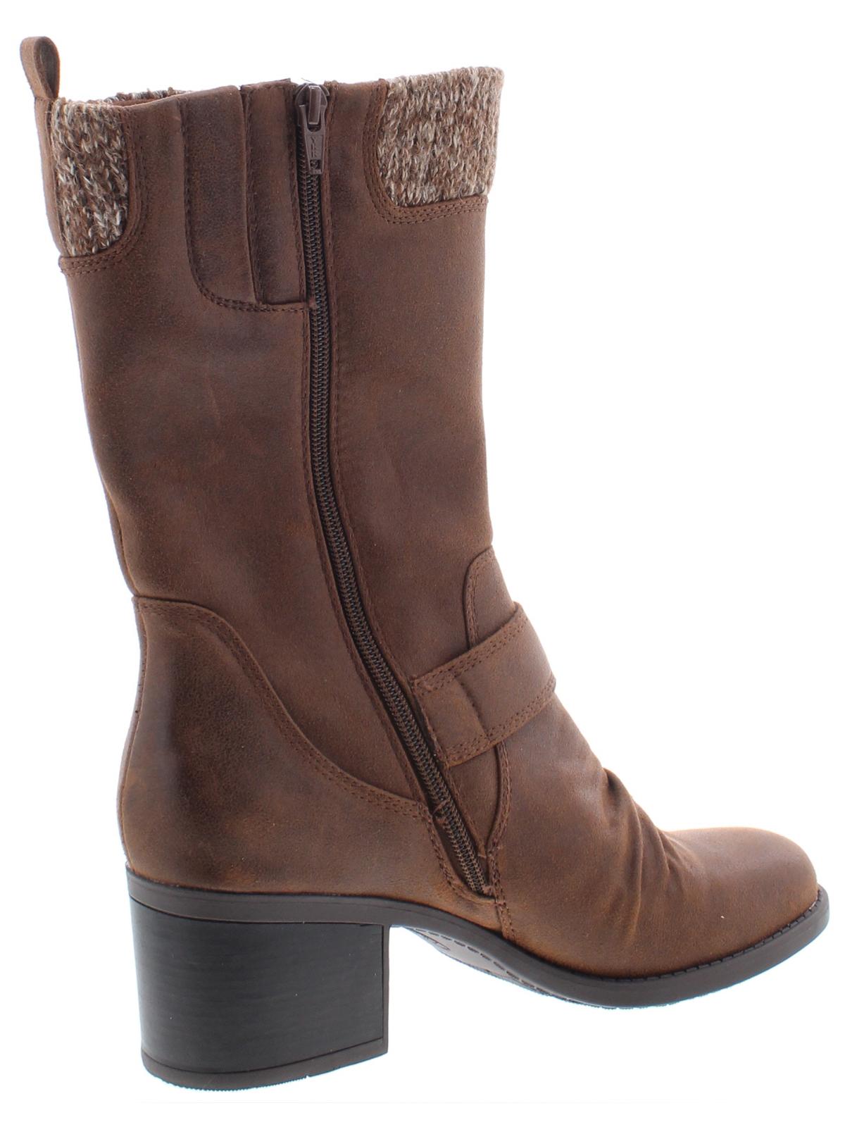 Botas femininas Bare Traps Wylla de couro com bico fechado e cano médio, marrom, tamanho 9,5