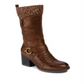 Botas femininas Bare Traps Wylla de couro com bico fechado e cano médio, marrom, tamanho 9,5
