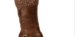 Bare Traps Womens Wylla Leather Closed Toe Mid-Calf Fashion Boots Brown Size 9.5
