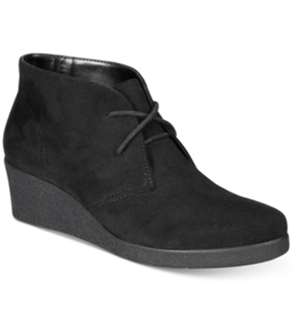 Botas femininas estilo Jerardy de camurça sintética, pretas, tamanho 5 M