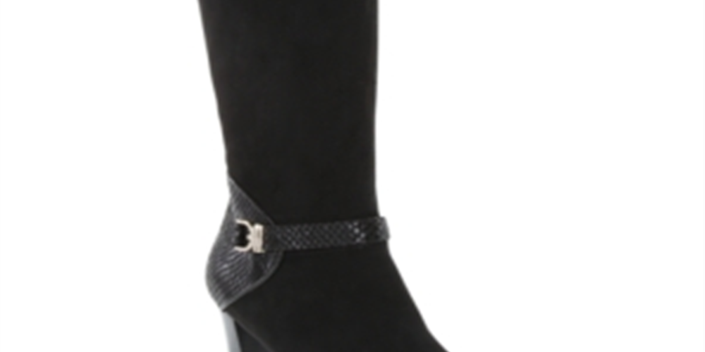 Karen Scott Botas Femininas Sharonn Wide Calf Pretas Tamanho 6M