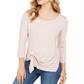 Blusa feminina com amarração frontal estilo &amp; co, marrom, tamanho pequeno