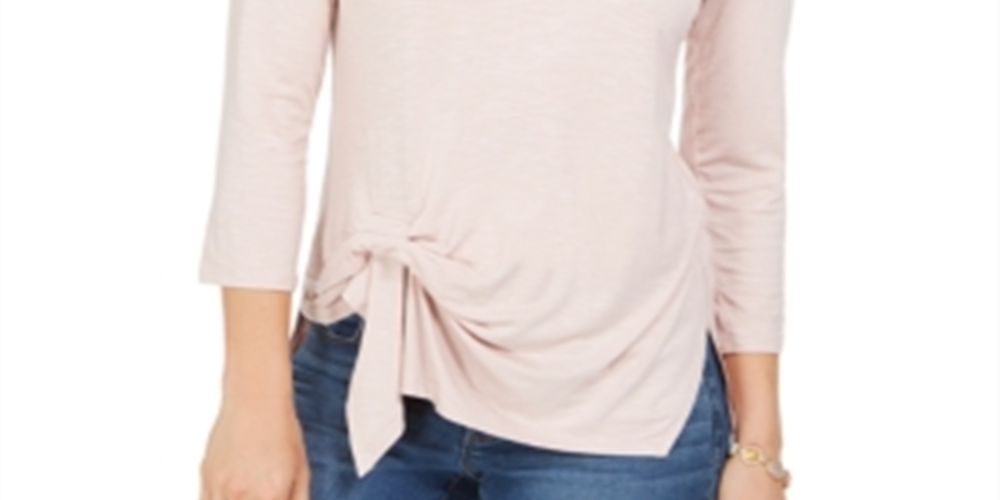 Blusa feminina com amarração frontal estilo &amp; co, marrom, tamanho pequeno