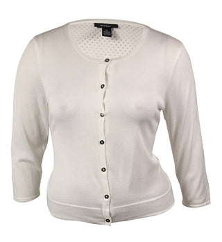 Cardigan de malha com botões e costas perfuradas Alfani feminino, marrom, tamanho 5,5 M