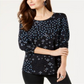 Blusa estampada feminina Style &amp; Co, azul, tamanho X-S