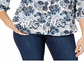 Blusa feminina NYDJ Pintuck em Bay Blues Garden Tamanho: XS