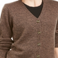 Karen Scott Cardigan Feminino com Botões e Bainha Recortada Marrom Tamanho XS