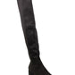 Sapatos femininos Steve Madden Jolly fechados na altura do joelho, cinza, tamanho 7,5