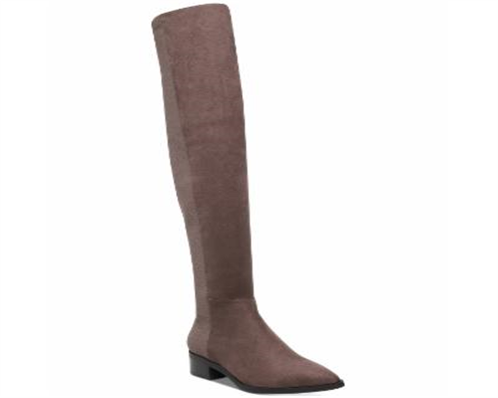 Sapatos femininos Steve Madden Jolly fechados na altura do joelho, cinza, tamanho 7,5