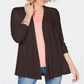 Karen Scott Cardigan Feminino Frente Aberta Marrom Tamanho Pequeno Médio