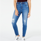 Calça jeans skinny feminina Curvy High Rise Destructed, azul, tamanho 3, da Celebrity Pink