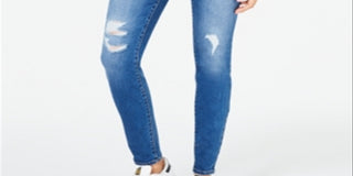 Celebrity Pink Women's Curvy High Rise Destructed Skinny Jean Blue Size 3