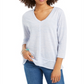 Blusa feminina com decote em V, roxa, tamanho pequeno, estilo &amp; co
