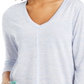 Blusa feminina com decote em V, roxa, tamanho pequeno, estilo &amp; co